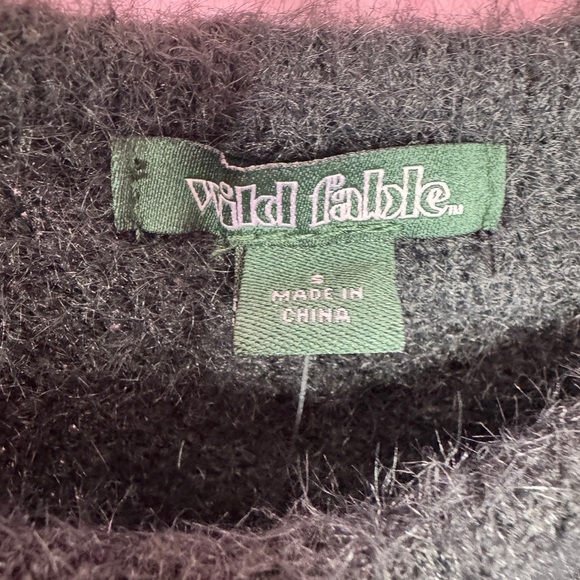 193. Wild Fable NWT One Shoulder Charcoal Cable Knit Sweater Top S - Picture 2 of 7